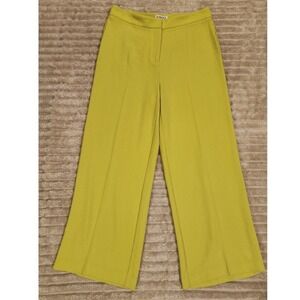 Nanette Lepore Women Size 12 Wide Leg Cropped Pants Green High Rise
